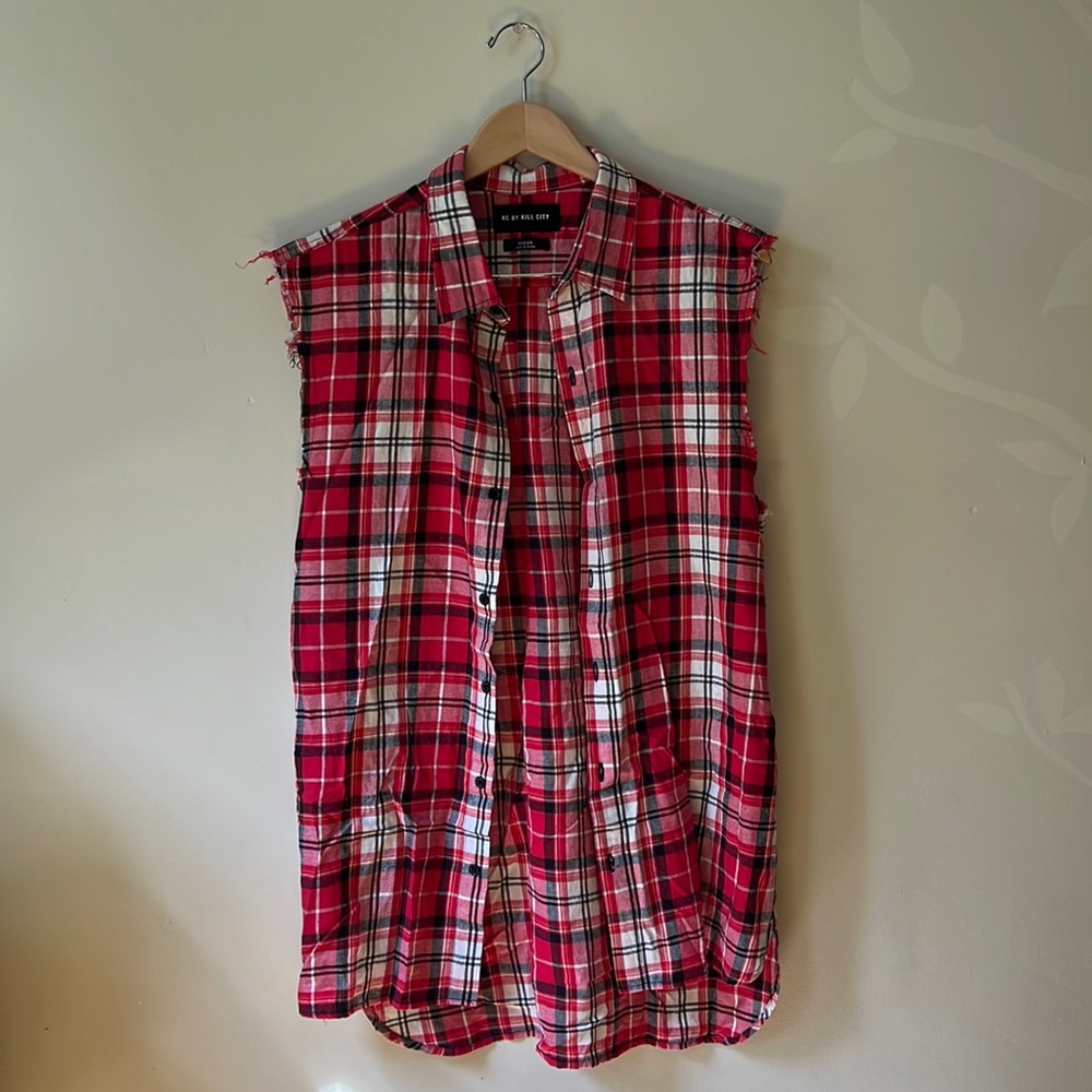 KC by Kill City Cut-Off Sleeve Button-Up